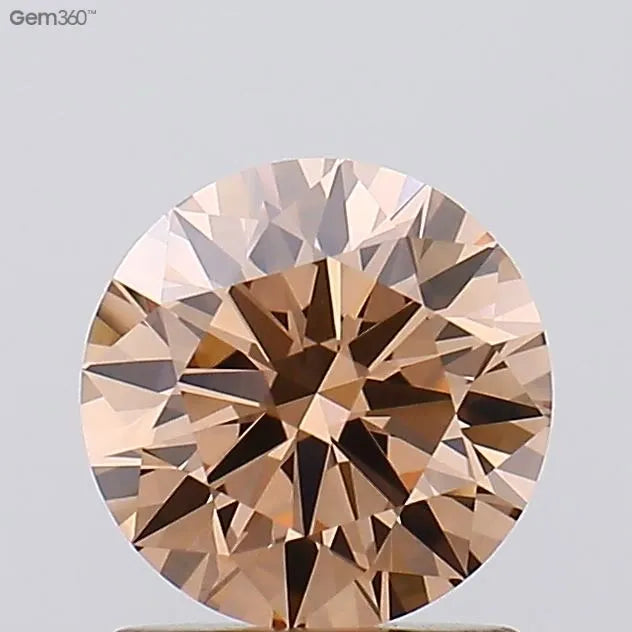 1.22ct Round Lab Grown Diamond (Colour Fancy Light Brown, Clarity VS1, Cut ID, IGI Certified)