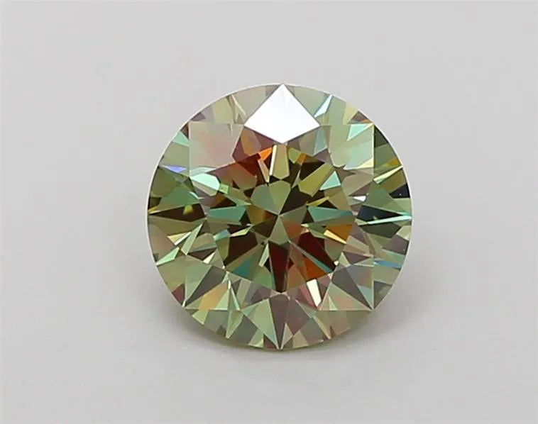 1.47ct Round Lab Grown Diamond (Colour Fancy Vivid Green, Clarity VS1, Cut ID, IGI Certified)