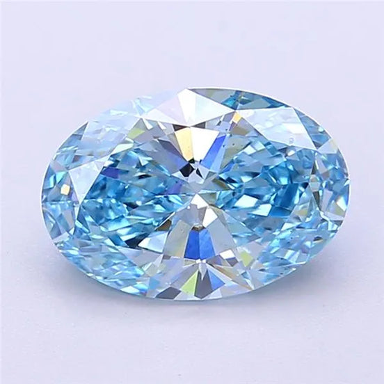 1.80ct Oval Lab Grown Diamond (Colour Fancy Vivid Blue, Clarity VS2, IGI Certified)