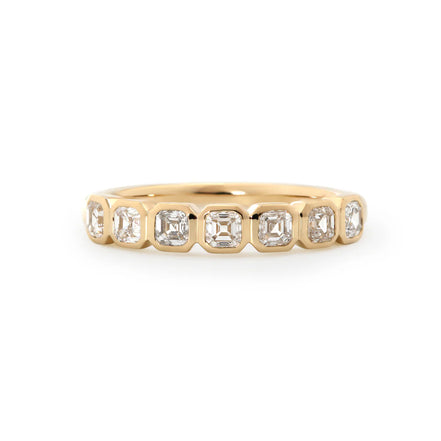 Asscher Diamond Bezel Half-Eternity Ring
