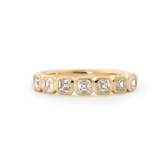 Asscher Diamond Bezel Half-Eternity Ring