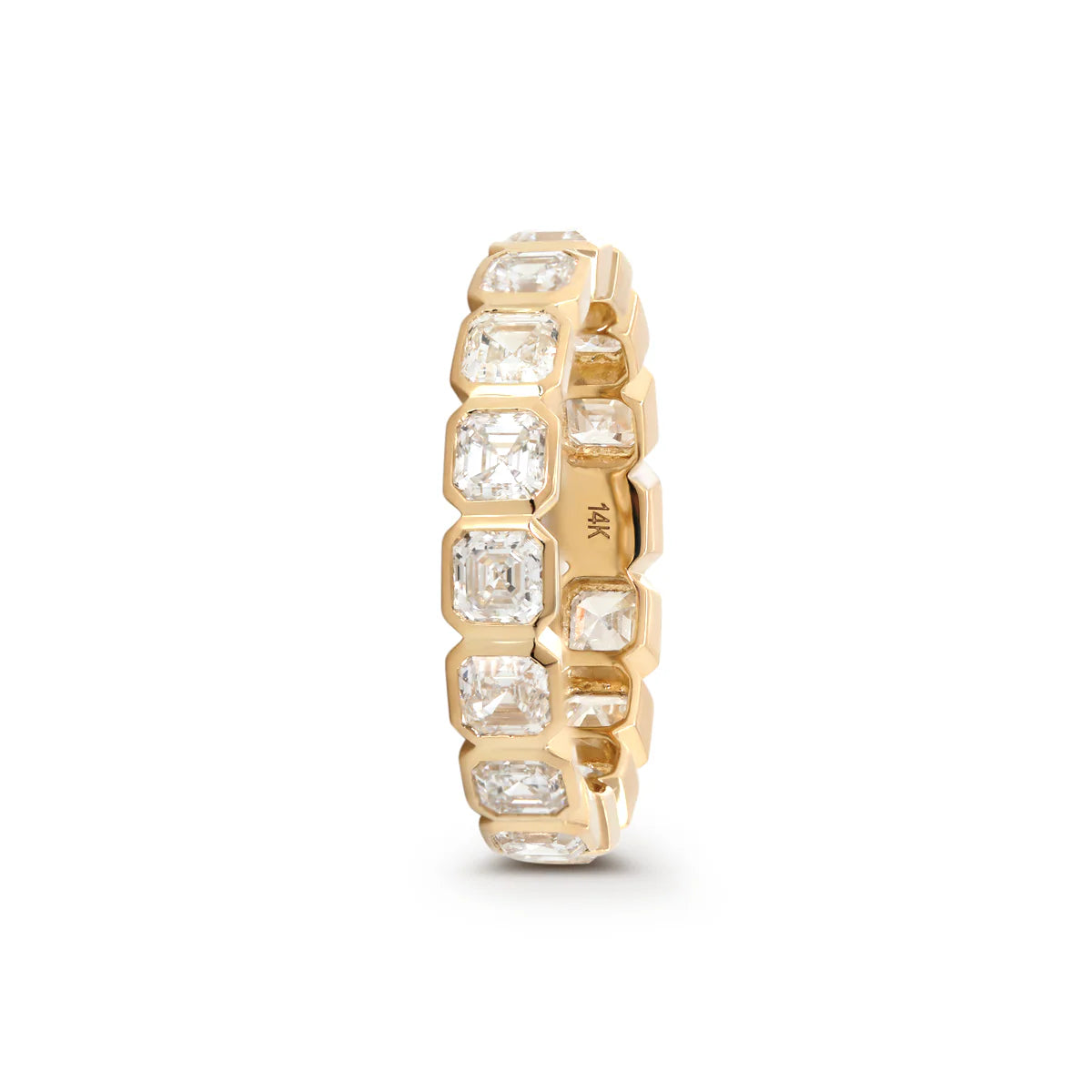 Asscher Diamond Bezel Eternity Ring