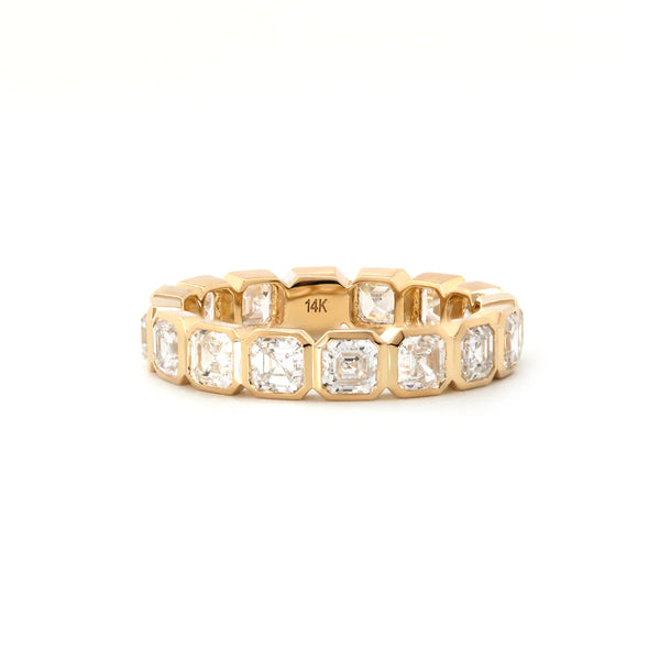 Asscher Diamond Bezel Eternity Ring