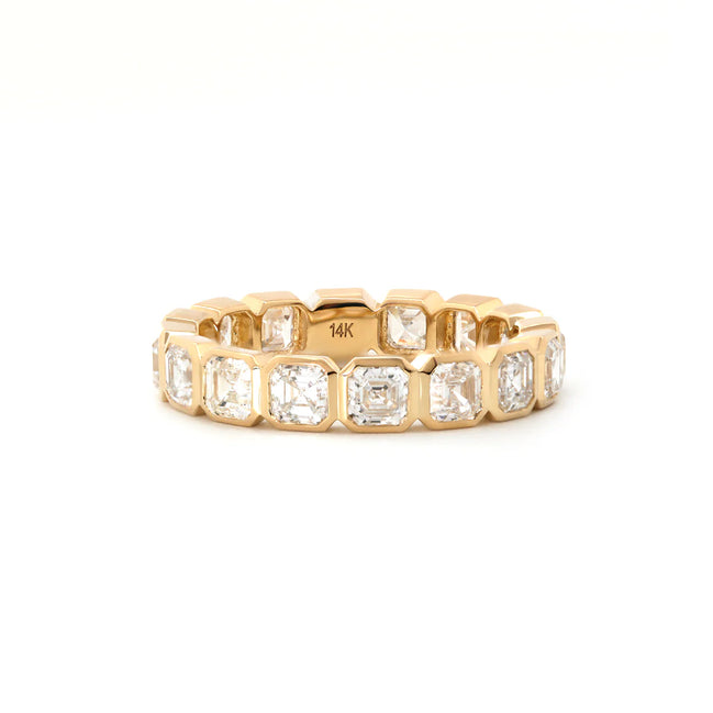 Asscher Diamond Bezel Eternity Ring