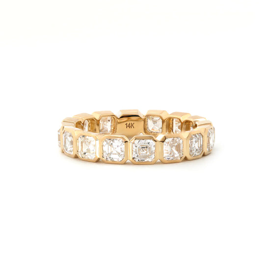 Asscher Diamond Bezel Eternity Ring