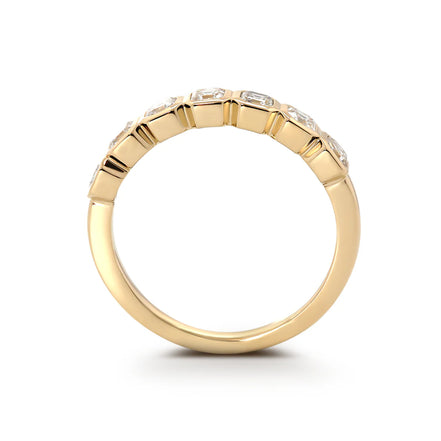 Asscher Diamond Bezel Half-Eternity Ring