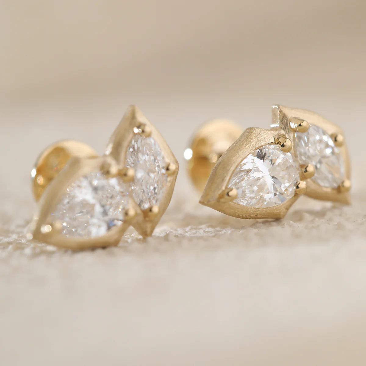 Pear and Marquise Diamond Earrings