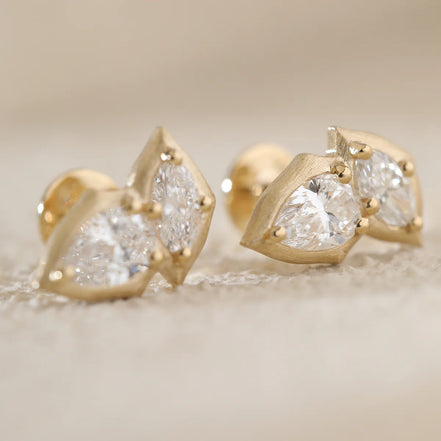 Pear and Marquise Diamond Earrings