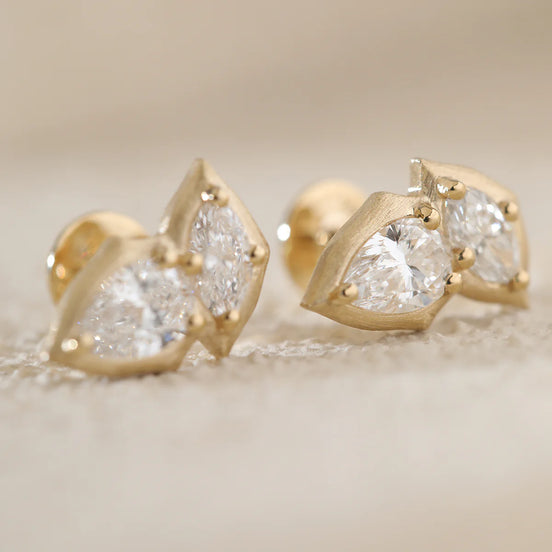 Pear and Marquise Diamond Earrings