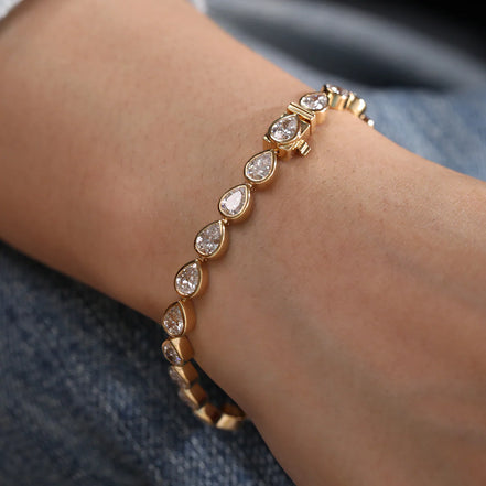 Pear Diamond Tennis Bracelet