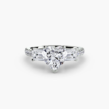 Three-Stone Ring with Pavé Band 4