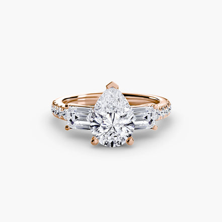 Three-Stone Ring with Pavé Band 4