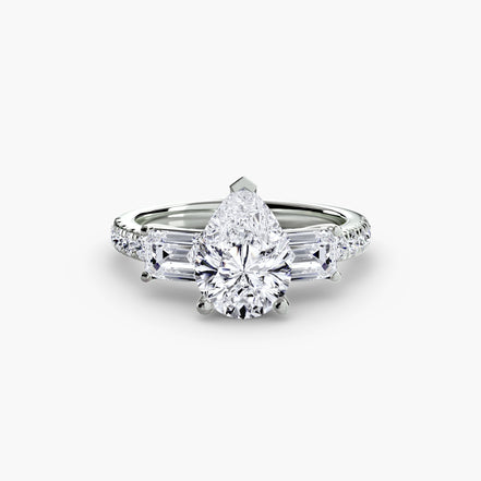 Three-Stone Ring with Pavé Band 4