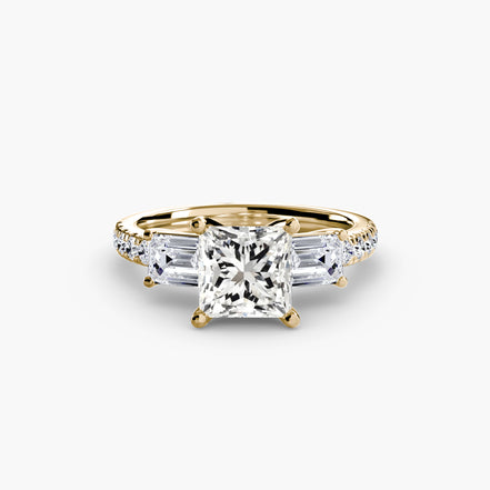 Three-Stone Ring with Pavé Band 4
