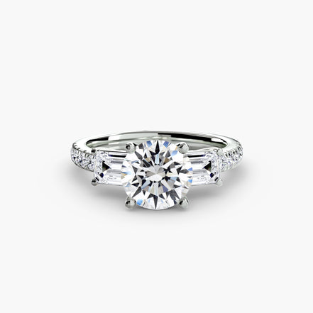 Three-Stone Ring with Pavé Band 4